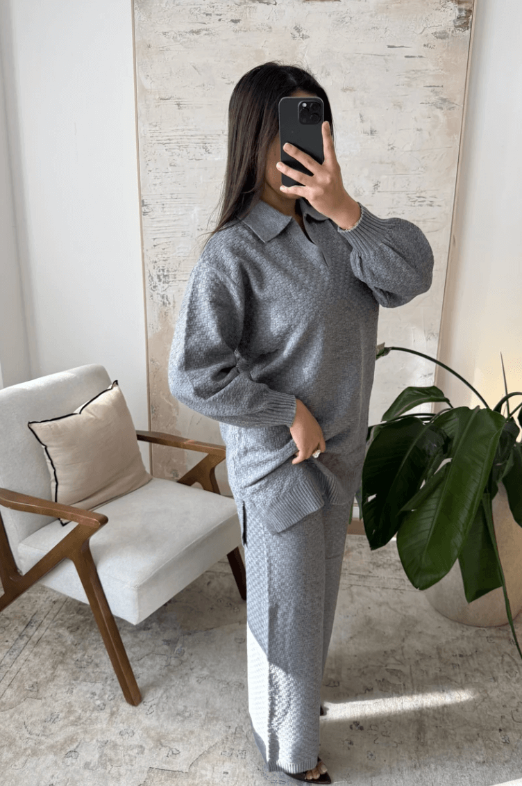 Ensemble Maille Texturée – 2 Pièces Cosy & Tendance