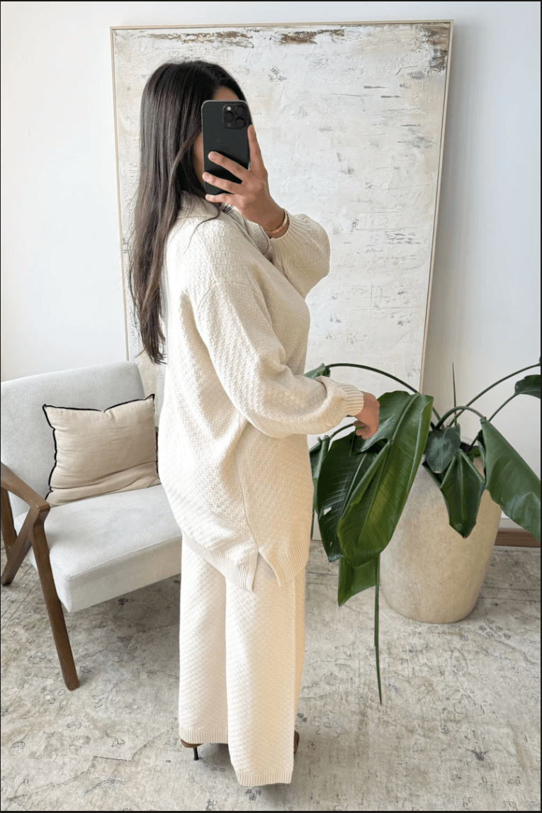 Ensemble Maille Texturée – 2 Pièces Cosy & Tendance