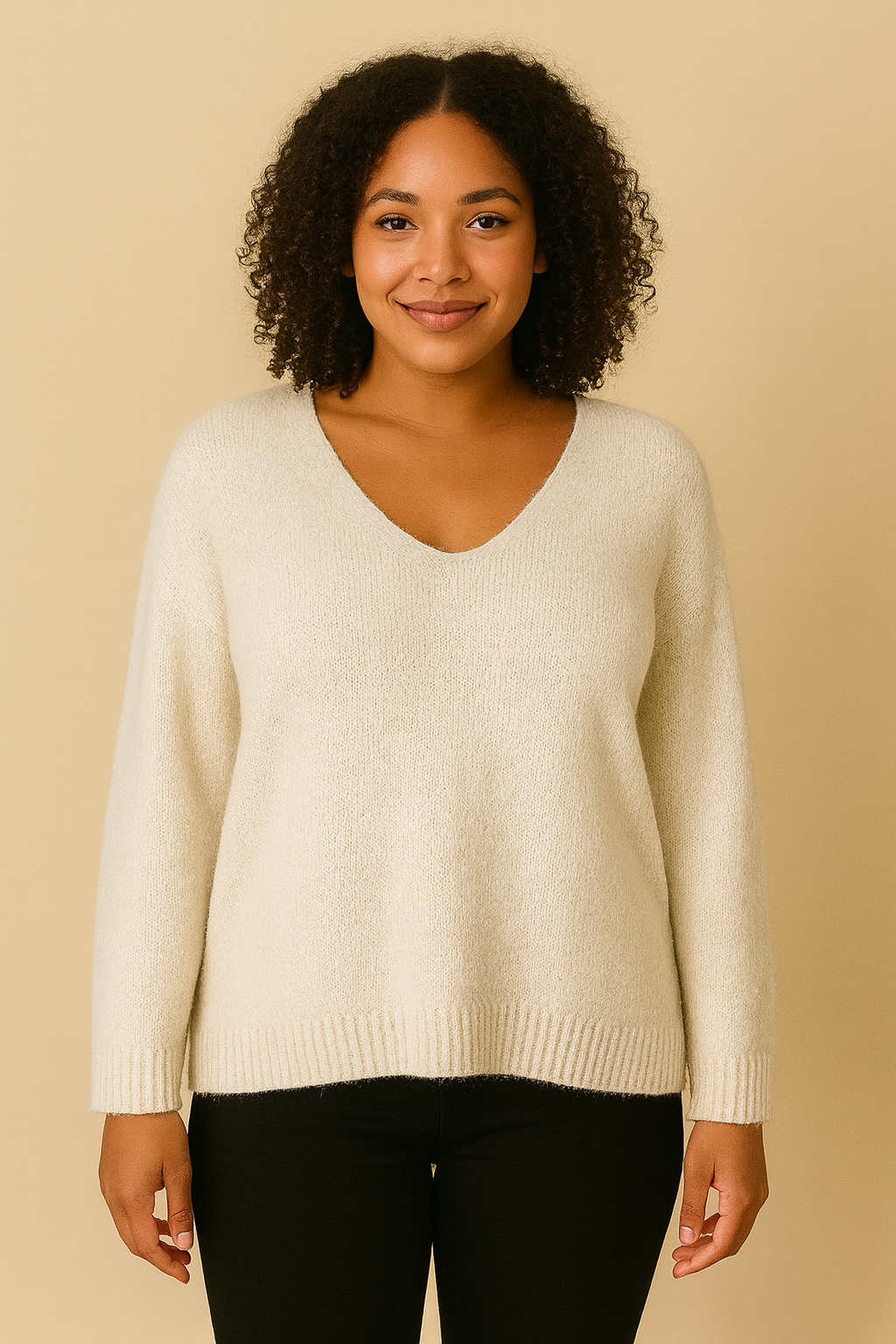 Pull femme col V maille douce .Taille unique | Chic & cocooning