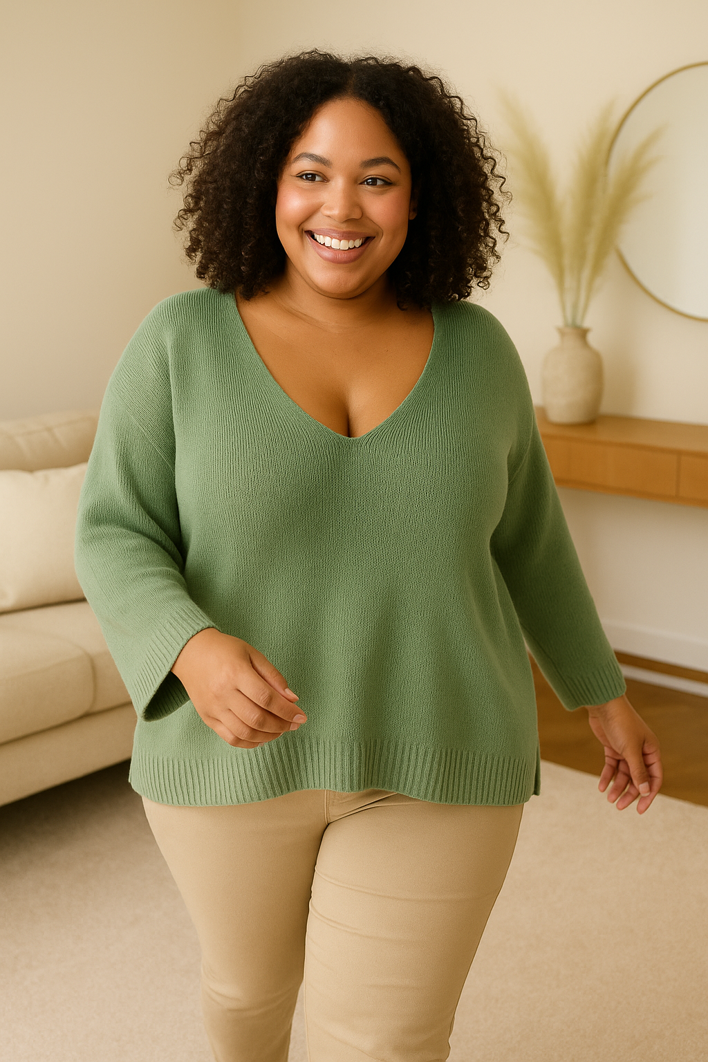 Pull femme col V maille douce .Taille unique | Chic & cocooning