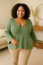 Pull femme col V maille douce .Taille unique | Chic & cocooning