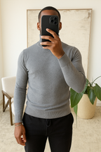 Pull Col Roulé Homme Gris – Élégance & Confort Parisien | La Vitrine Parisienne