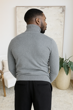 Pull Col Roulé Homme Gris – Élégance & Confort Parisien | La Vitrine Parisienne
