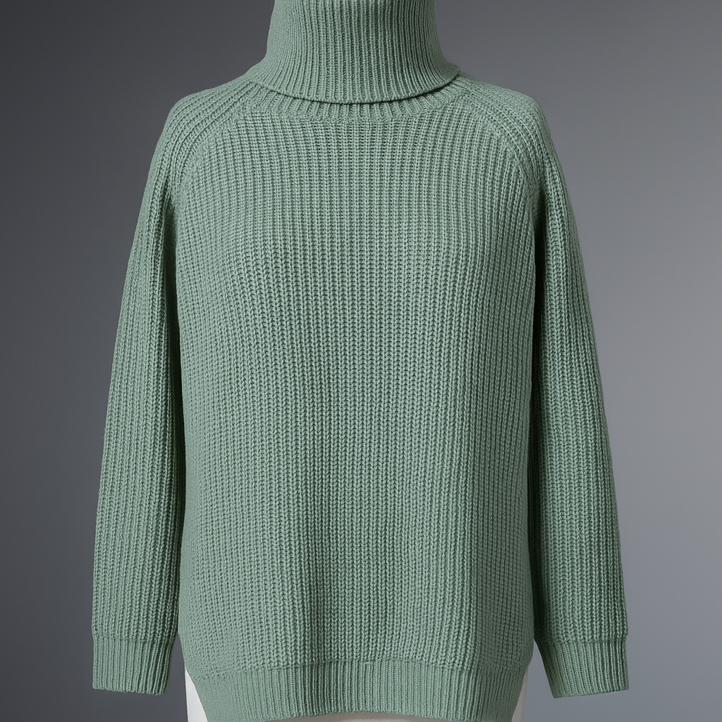 Pull Femme Oversize – Col Montant Casual | Hiver 2025