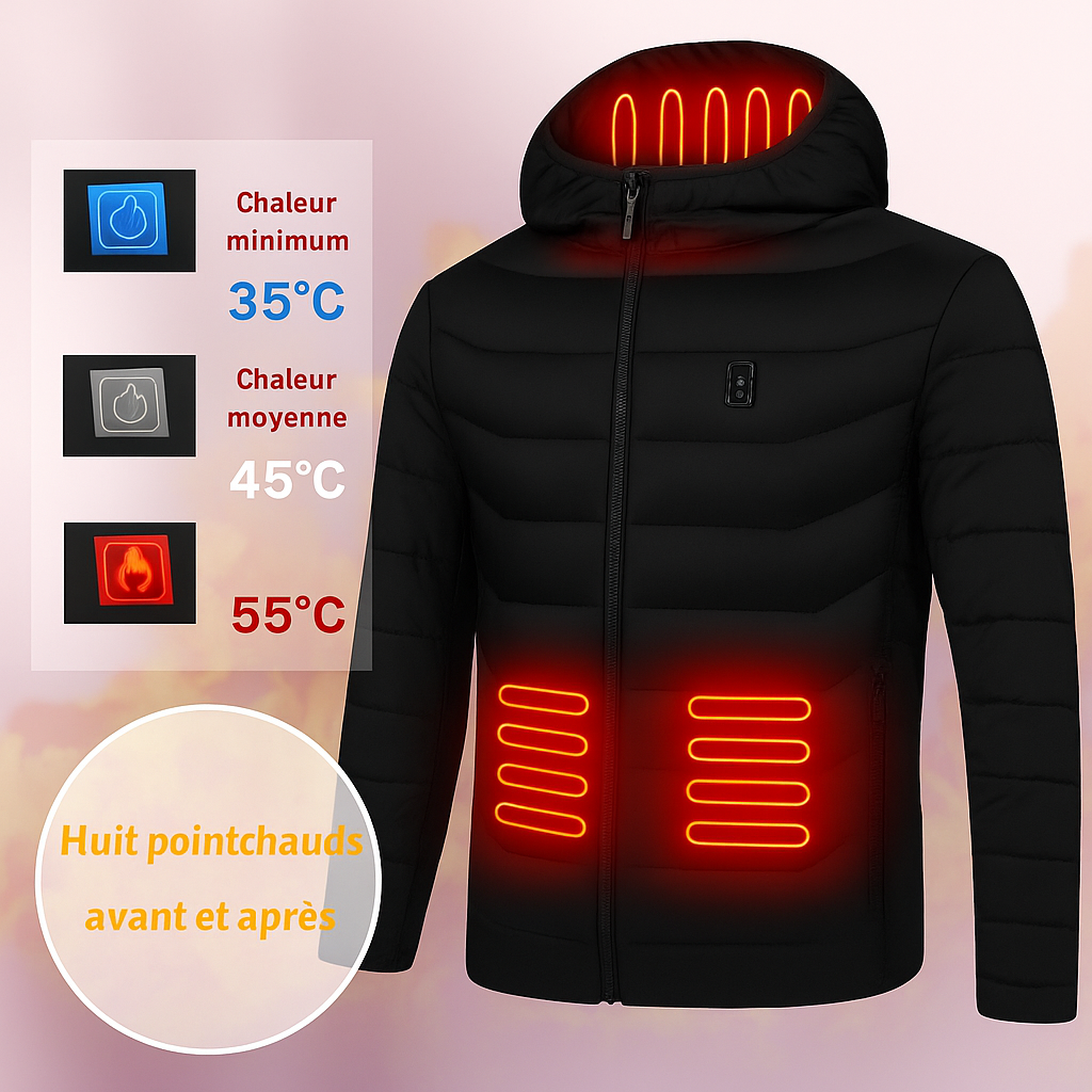 🧥 Doudoune chauffante Unisexe – Technologie thermique & style outdoor