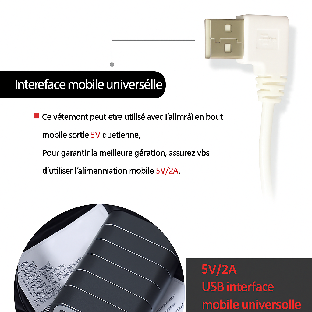 🧥 Doudoune chauffante Unisexe – Technologie thermique & style outdoor