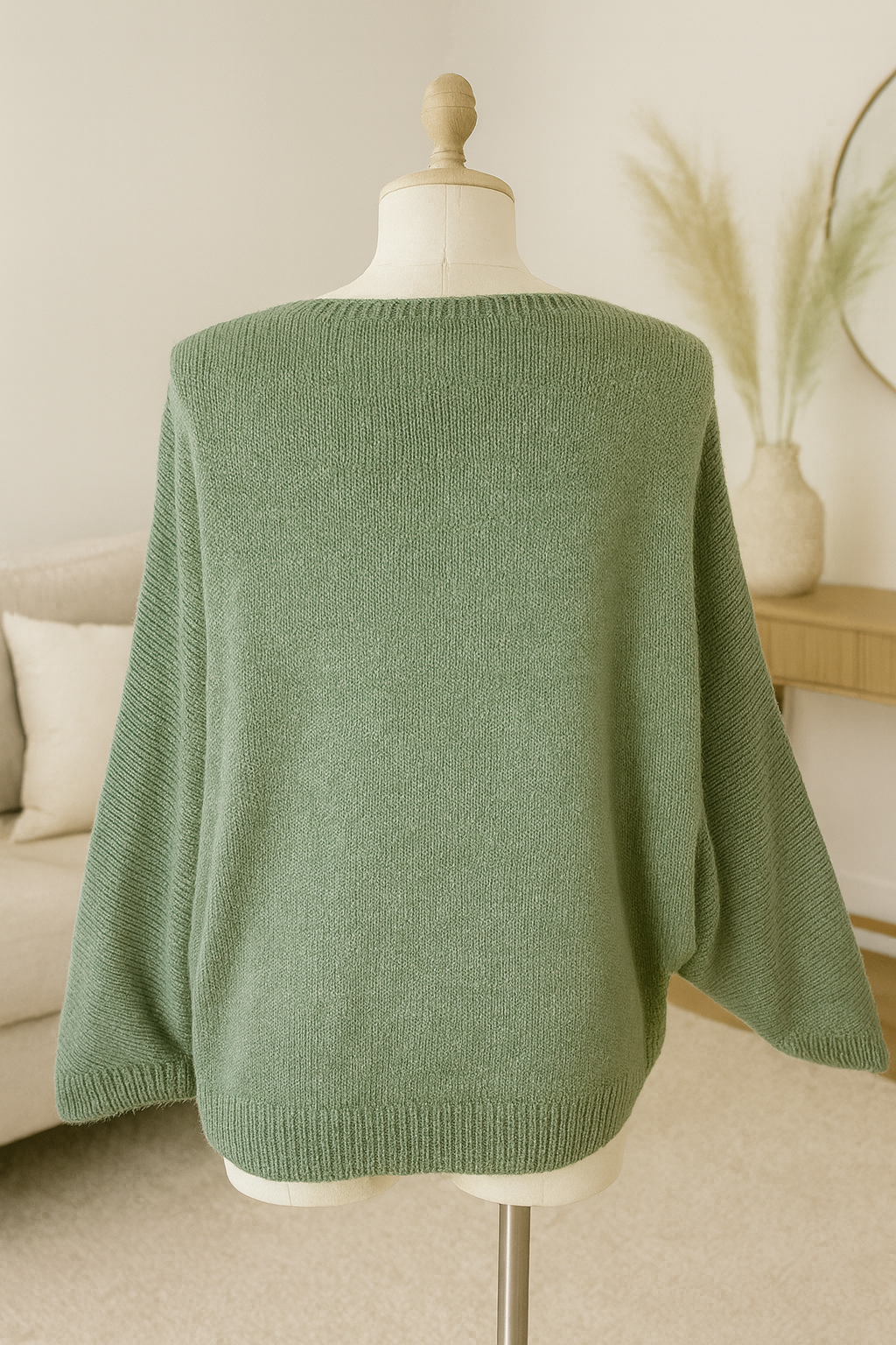 Pull oversize femme chic en maille beige