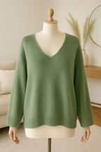 Pull oversize femme chic en maille beige