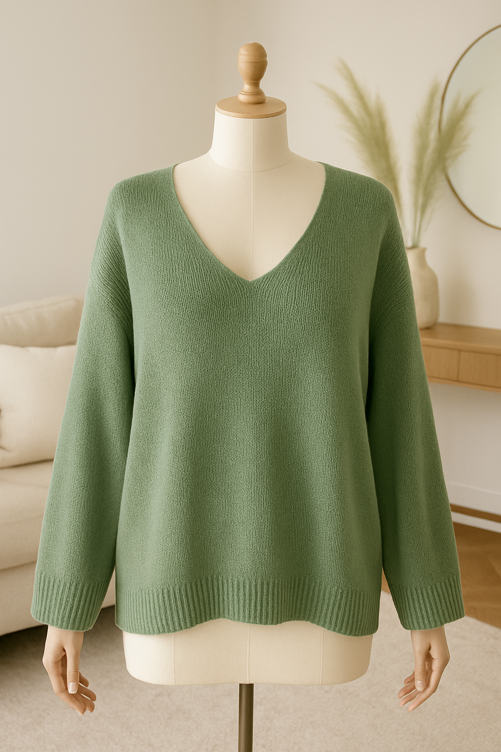 Pull oversize femme chic en maille beige