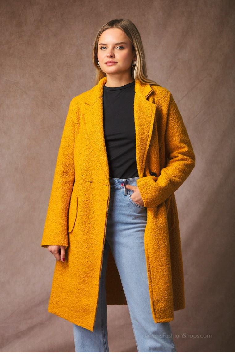 Manteau femme en tissu à deux boutons – Chic, chaud & intemporel