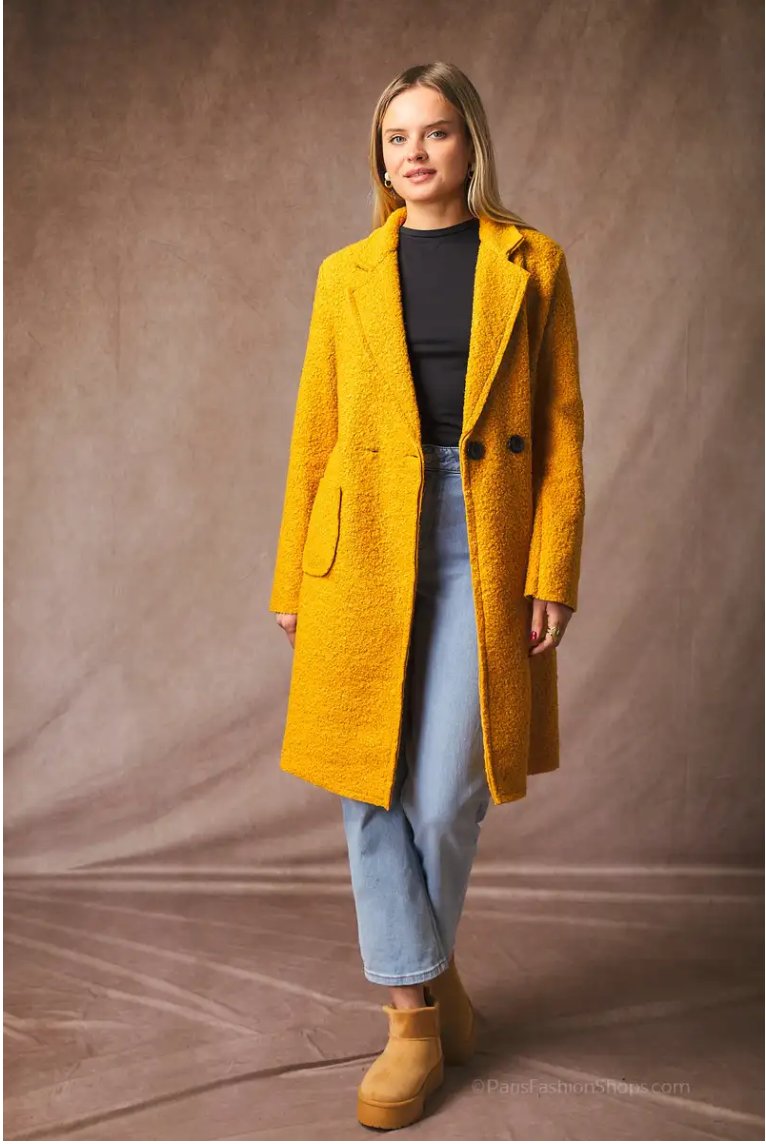 Manteau femme en tissu à deux boutons – Chic, chaud & intemporel
