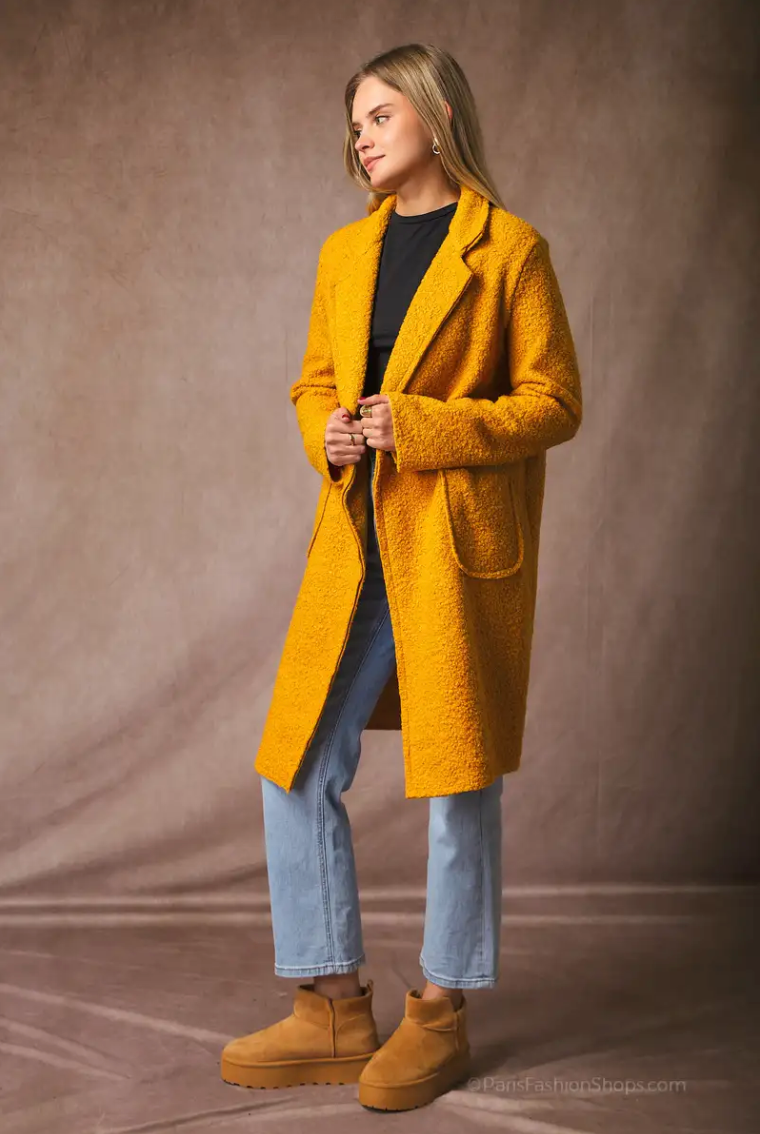 Manteau femme en tissu à deux boutons – Chic, chaud & intemporel